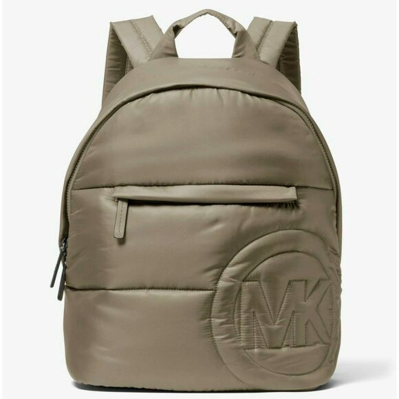 S Michael Kors Rae Medium Quilted Nylon Army Green Backpack 35F1U5RB2C NWT $368 - Picture 1 of 7